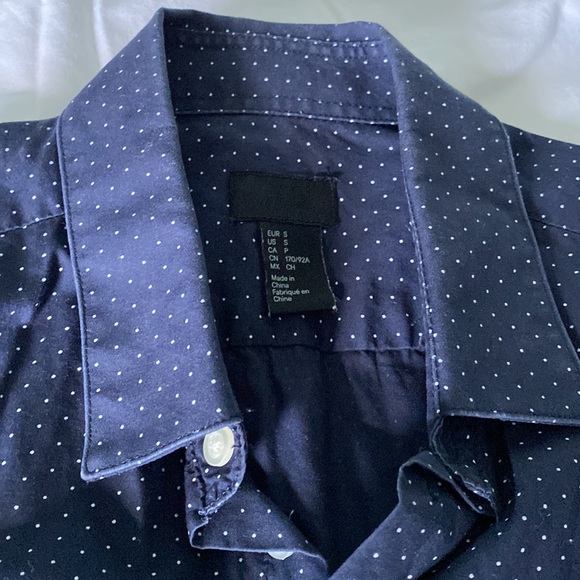H&M Navy Polka Dot Shirt - Picture 3 of 4